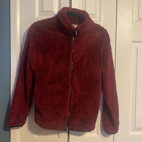Victoria's Secret PINK burgundy full zip sherpa size XS - Picture 2 of 11